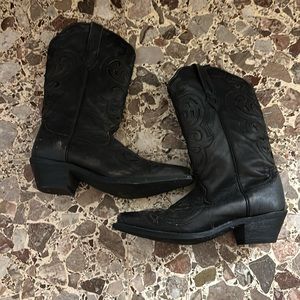 BLACK AUTHENTIC LEATHER BOOTS